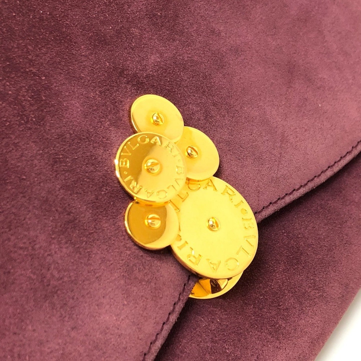 Bvlgari Bvlgari Bag Logo Flap Clutch Suede