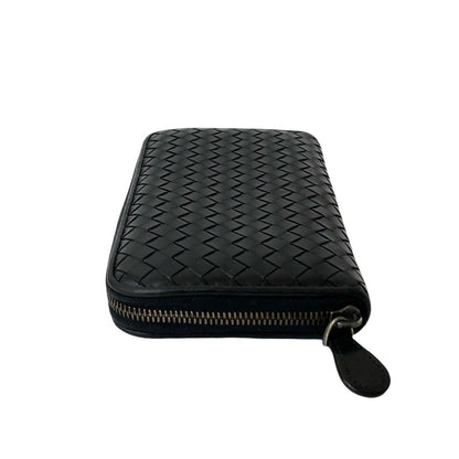 Bottega Veneta Intrecciato Round Zip Leather Long Wallet With Bill Compartment