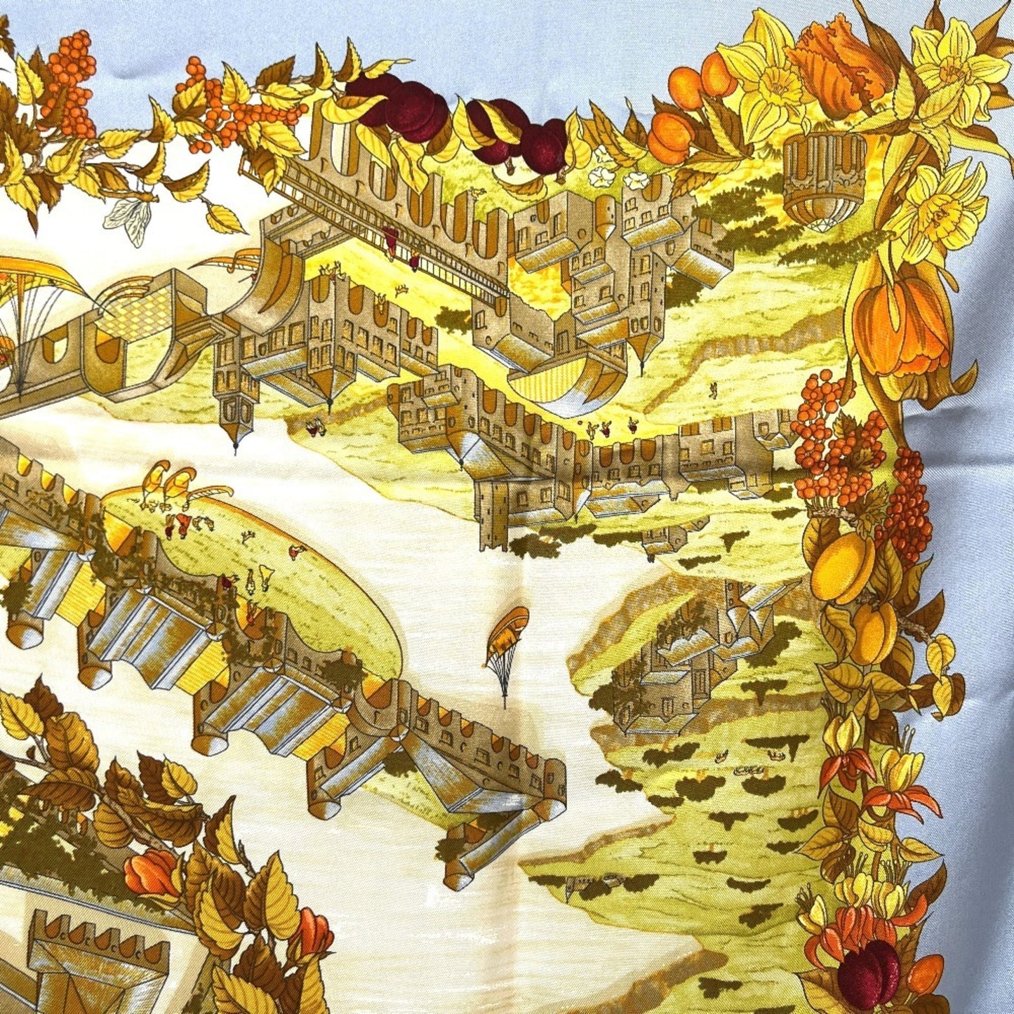 Hermes Carr 90 "Au Pays De Cocagne" (In Paradise) Silk Scarf