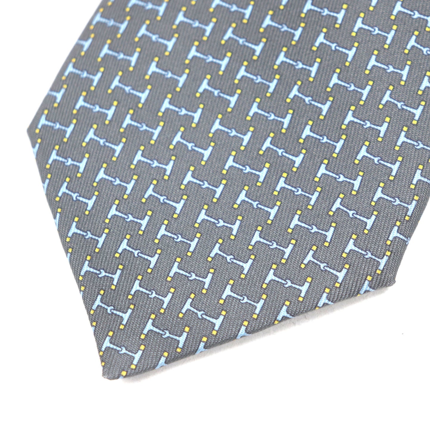 Hermes 6331 Dancing Bit 100% Silk Cravate H All-Over Print Tie