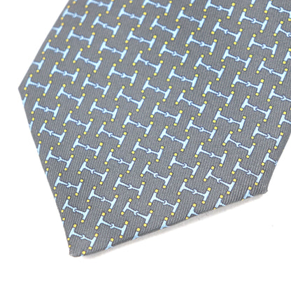Hermes 6331 Dancing Bit 100% Silk Cravate H All-Over Print Tie