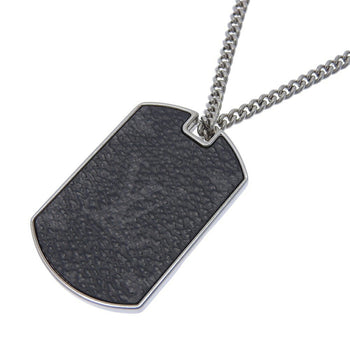 Louis Vuitton Monogram Eclipse Collier Plaque Plate M63640 Metal Necklace Locket