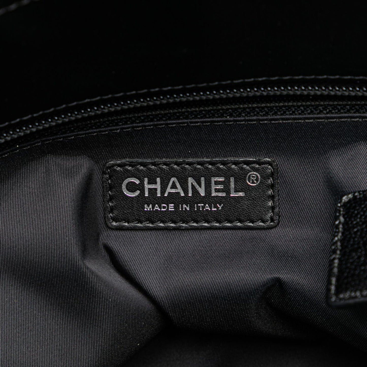 Chanel Paris Biarritz Tote Pm Bag Shoulder Black Leather Coated Canvas