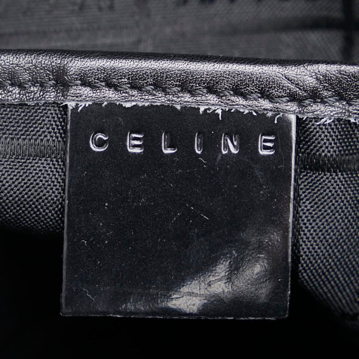 Celine Macadam Backpack Brown Black Patent Leather
