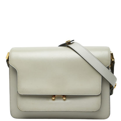 Marni Trunk Shoulder Bag Gray Leather