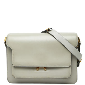 Marni Trunk Shoulder Bag Gray Leather