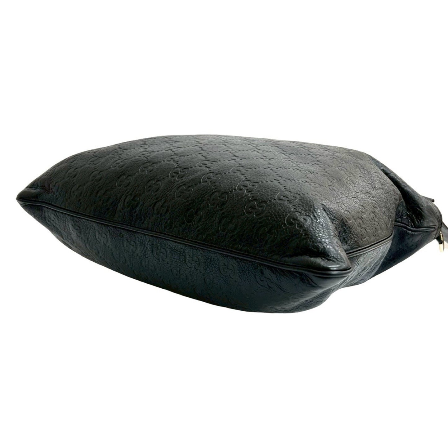 Gucci Gucci Shima Gg Logo Engraved Leather Shoulder Bag