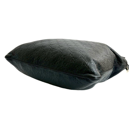 Gucci Gucci Shima Gg Logo Engraved Leather Shoulder Bag