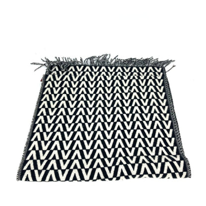 Valentino Valentino Logo Fringe Bicolor Scarf Cashmere