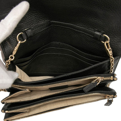 Gucci New Jackie Chain Shoulder Bag 283061 Black Leather