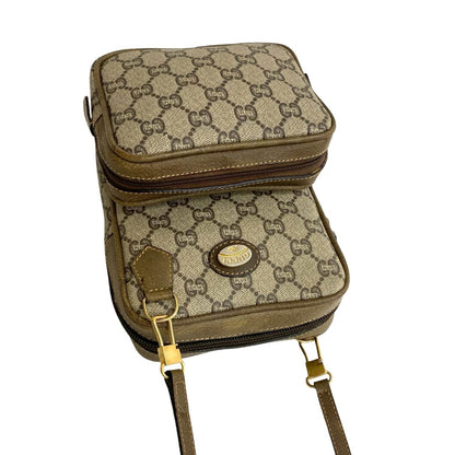 Gucci Old Gucci Vintage Plus Logo Leather Mini Shoulder Bag Pochette Brown 21335