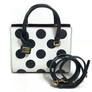 Dolce&Gabbana Dot Pattern Bag Mini Shoulder Bag Hand Bag White X Black X Red