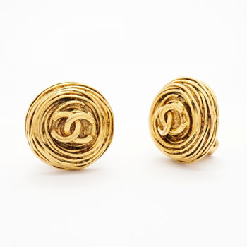 Chanel Coco Mark Circle Earrings