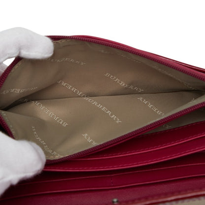 Burberry Nova Check Long Wallet In Red