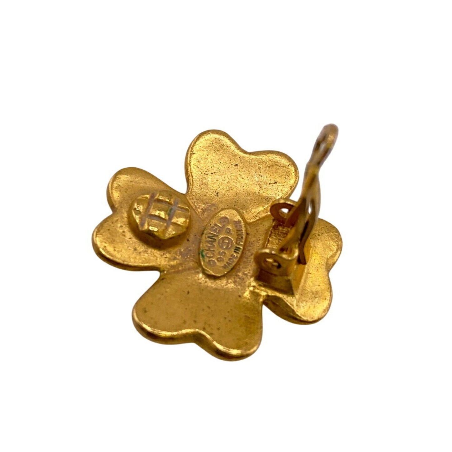 Chanel 95P Coco Mark Clover Earrings