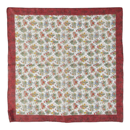 Gucci Floral Botanical Print Scarf/Muffler/Handkerchief In Red