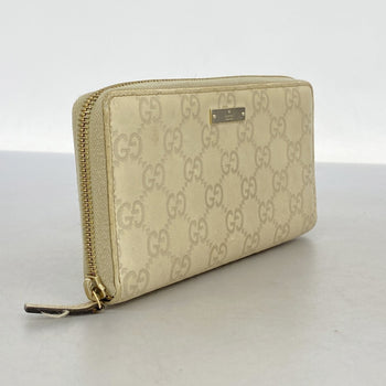 Gucci Long Wallet Guccissima 307980 Leather Ivory Champagne
