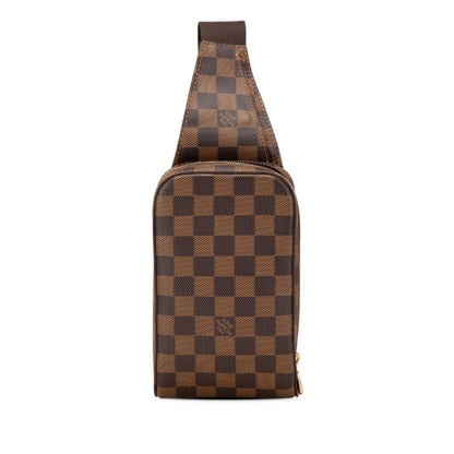 Louis Vuitton Damier Geronimos Body Bag Waist N51994 Brown Pvc Leather