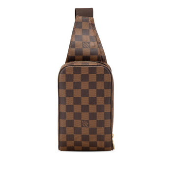 Louis Vuitton Damier Geronimos Body Bag Waist N51994 Brown Pvc Leather