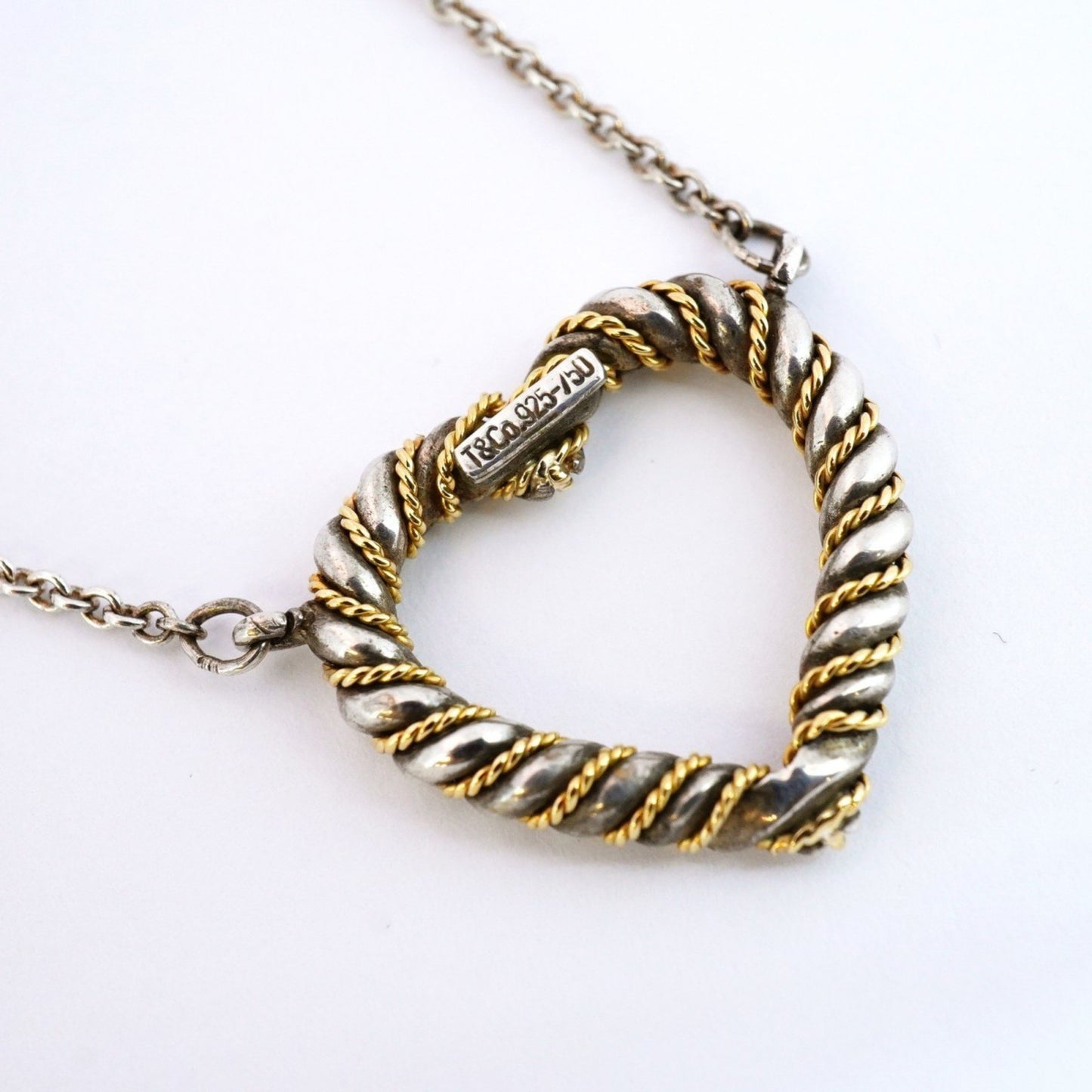 Tiffany Twisted Heart Necklace In 18K Yellow Gold