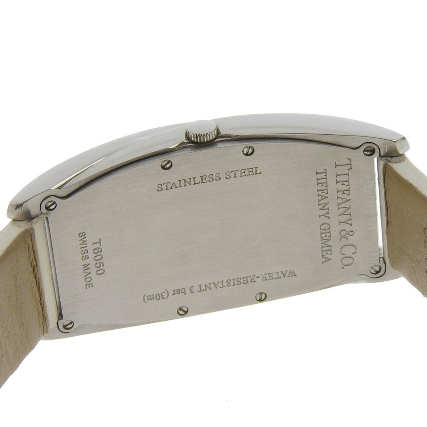 Tiffany & Co. Jemea Watch Z6401.10.10A298A Stainless Steel X Embossed Leather Quartz Analog Display