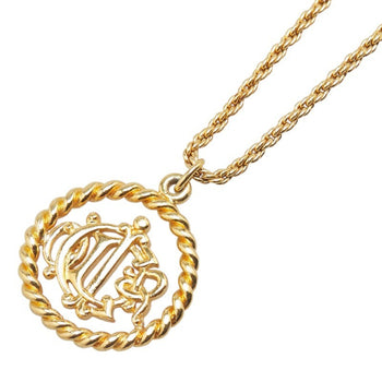 Christian Dior Dior Vintage Logo Necklace Gold Plated