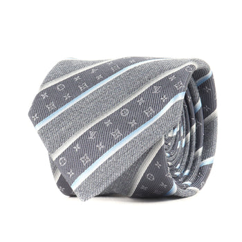 Louis Vuitton Regimental Monogram Silk Cravate Tie M79911 Gray 148Cm X 7Cm