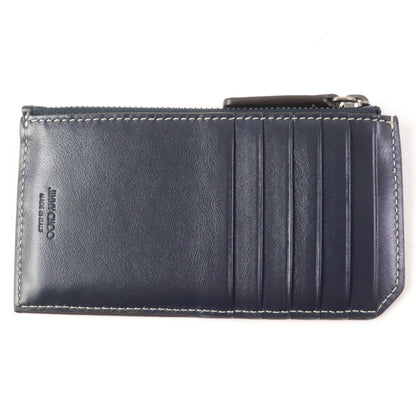 Jimmy Choo Casey Jc Monogram Denim Leather Wallet/Coin Case