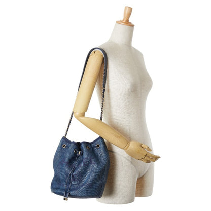 Chanel Deauville Chain Shoulder Bag In Blue