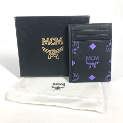 Mcm Logo Business Card Holder Pass Case Bicolor Holder/Card Leather