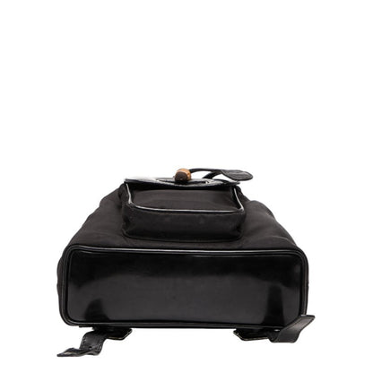 Gucci Bamboo Mini Backpack 003.1998.0030 Black Nylon Leather