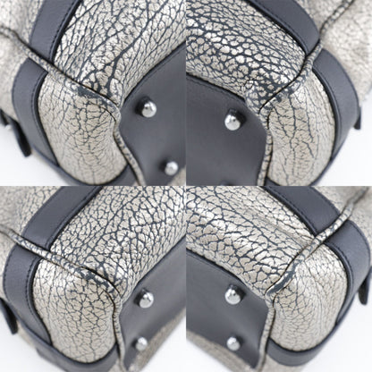 Loewe 2Way Shoulder Handbag Mini Boston Calf Black/Silver