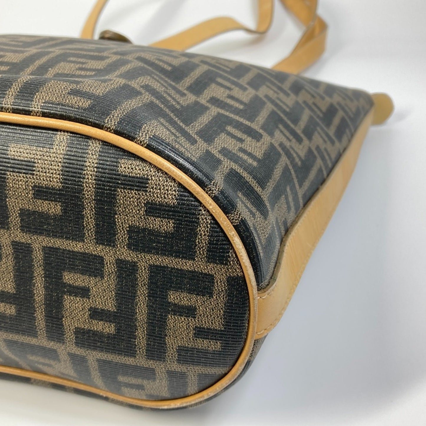 Fendi Zucca Pattern Bucket Tote Bag In Pvc And Leather