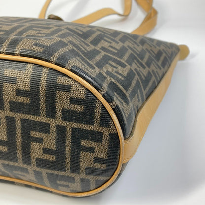 Fendi Zucca Pattern Bucket Tote Bag In Pvc And Leather