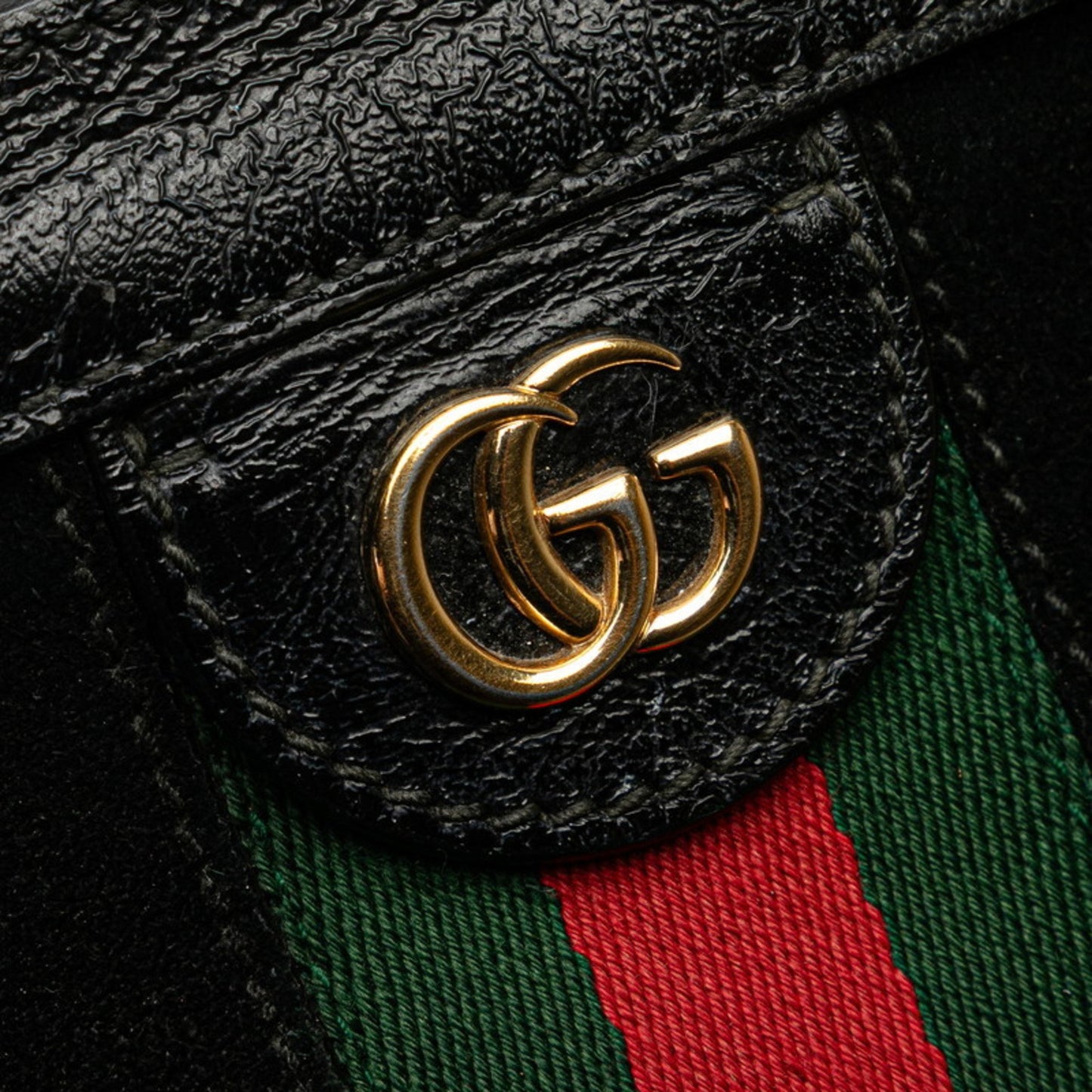 Gucci Gg Velvet Ophidia Medium Chain Shoulder Bag 503877 Black Leather Suede