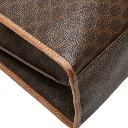 Celine Macadam Handbag In Brown Leather