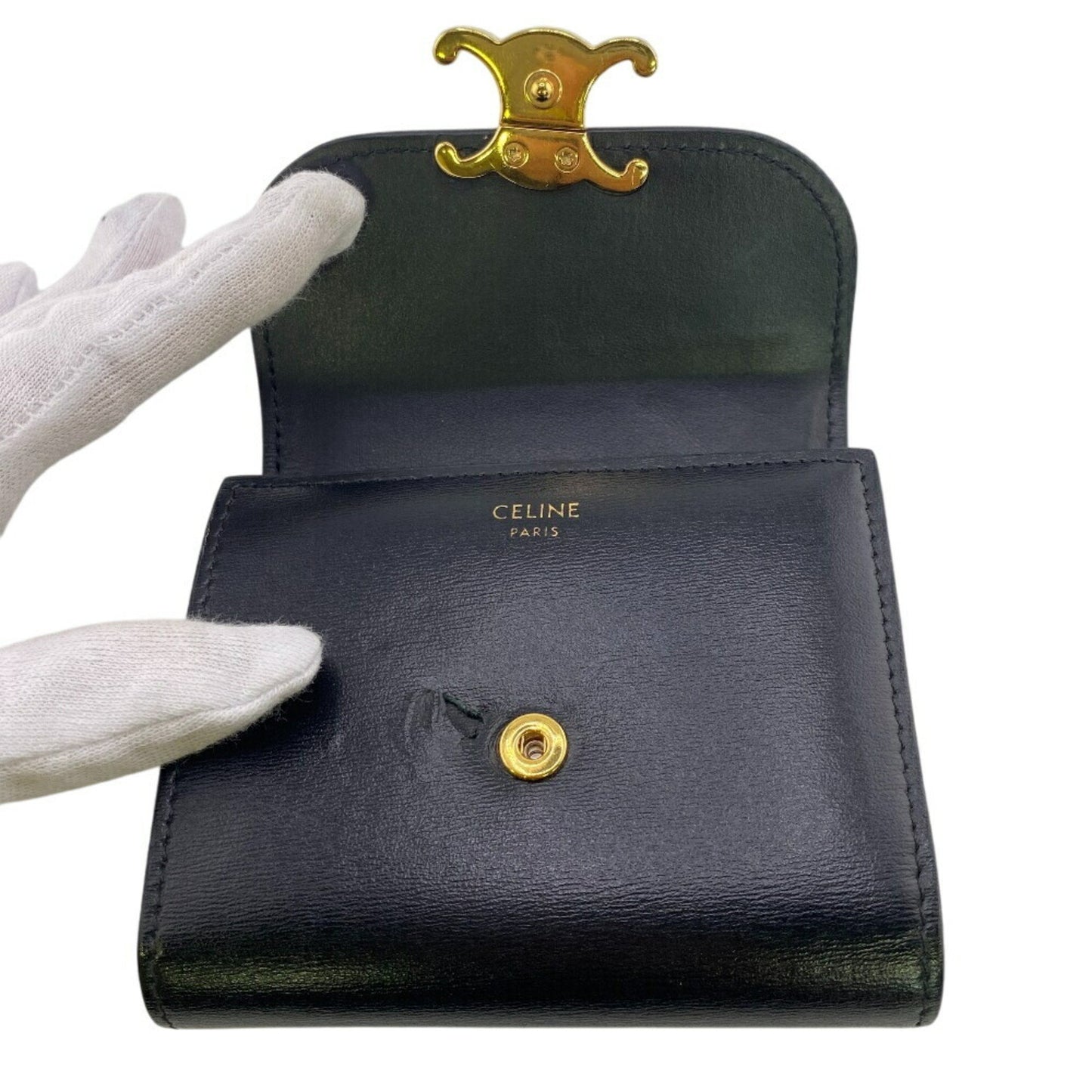 Celine Small Flap Wallet Trifold Black