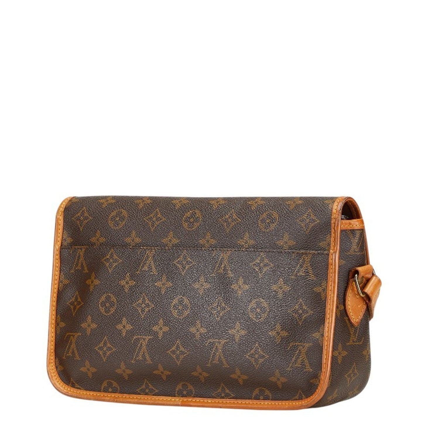 Louis Vuitton Monogram Gibessier Mm Crossbody Shoulder Bag M42247 Brown Leather