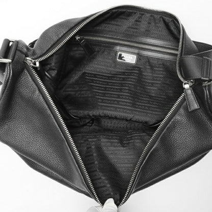 Prada Triangle Vitello Dino Leather Bag Shoulder 2Vy007 Black K-158714