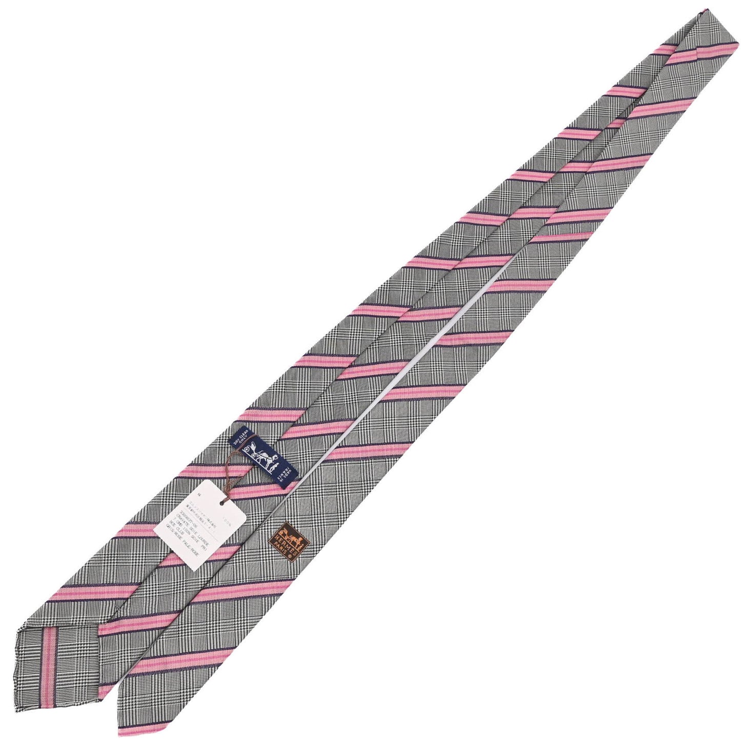 Hermes Men'S Striped Silk Tie In White
