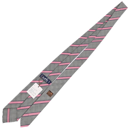 Hermes Men'S Striped Silk Tie In White