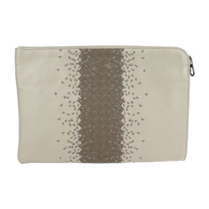 Bottega Veneta Bottega Veneta Intrecciato Second Bag 472578 Leather Taupe Clutch Pouch Document