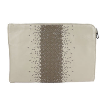 Bottega Veneta Bottega Veneta Intrecciato Second Bag 472578 Leather Taupe Clutch Pouch Document