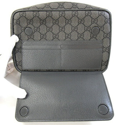 Gucci Clutch Bag Offdia Gg Pouch 760245 Gray Pvc Leather Second Supreme
