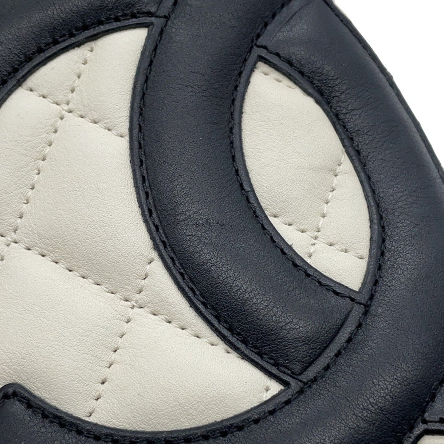 Chanel Shoulder Bag Cambon Line Medium Coco Mark A25178 Chanel White Black