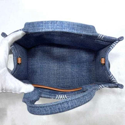 Celine 2-Way Cabatais Bag F-23699 In Blue And Brown Triomphe (199162Fed.07At) Denim