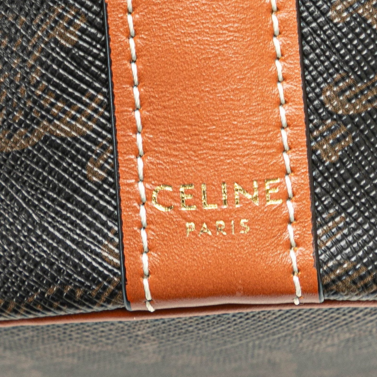 Celine Triomphe Small Drawstring Crossbody Shoulder Bag In Brown Leather