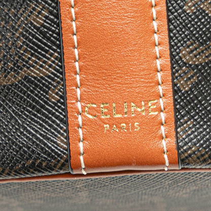 Celine Triomphe Small Drawstring Crossbody Shoulder Bag In Brown Leather