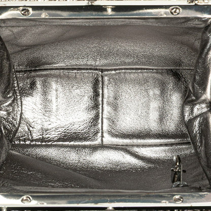 Chanel Matelasse Coco Mark Clasp Chain Shoulder Bag In Silver Lambskin