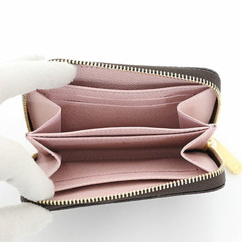 Louis Vuitton Zippy Coin Purse Damier Ebene Rose Ballerine Small Wallet N60213 Lv